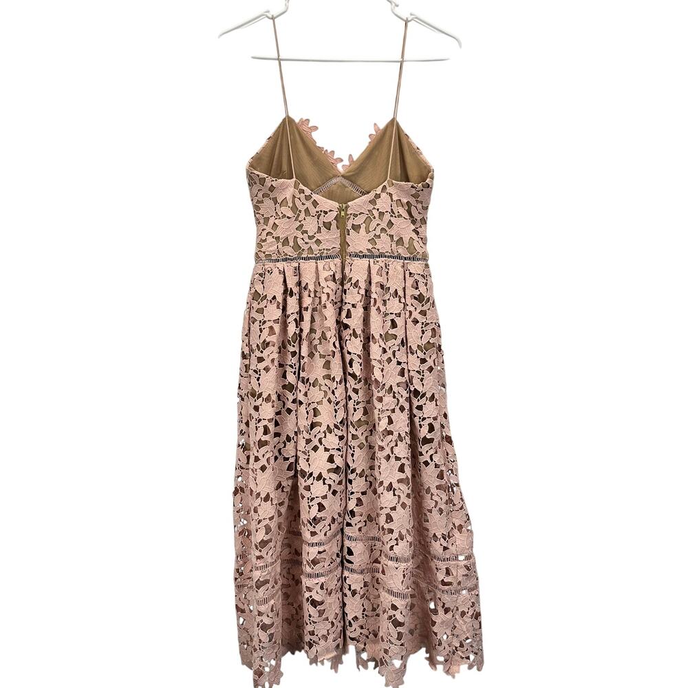 NWT Self Portrait Azaelea Dress Blush Pink Lace Spaghetti Strap Size 4 - Picture 3 of 13